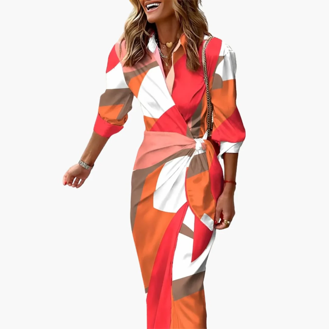 Gestreiftes Hemdblusenkleid – Damen Maxikleid aus Baumwolle - Image 5