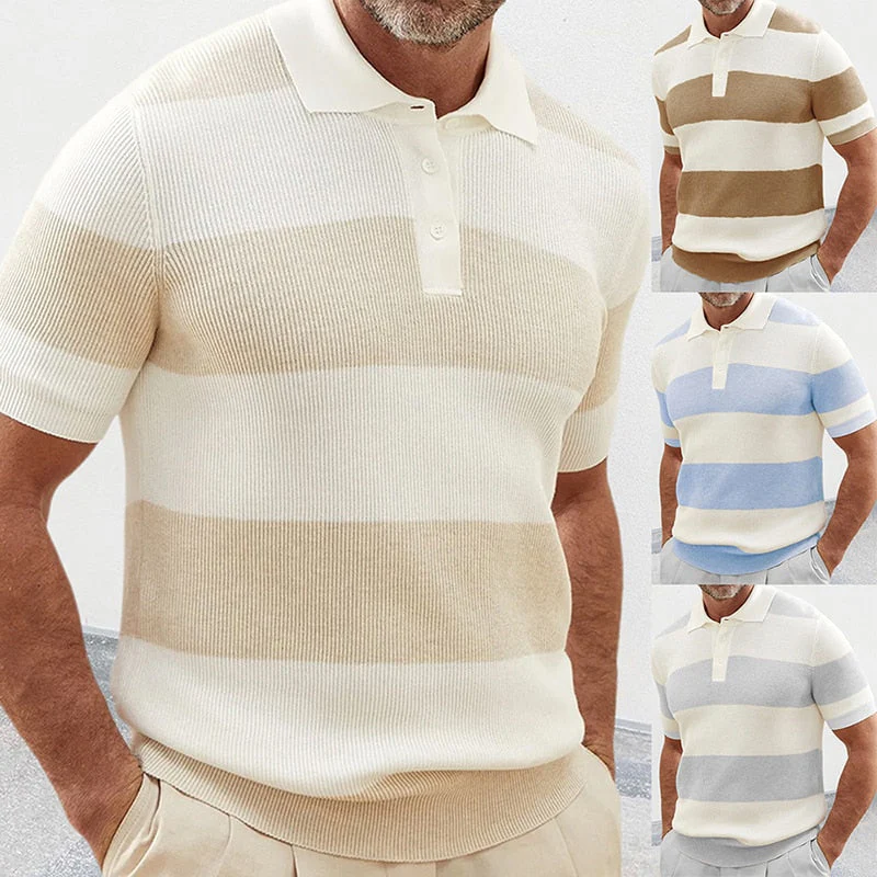 Gestreiftes Herren Strick-Poloshirt - Image 2