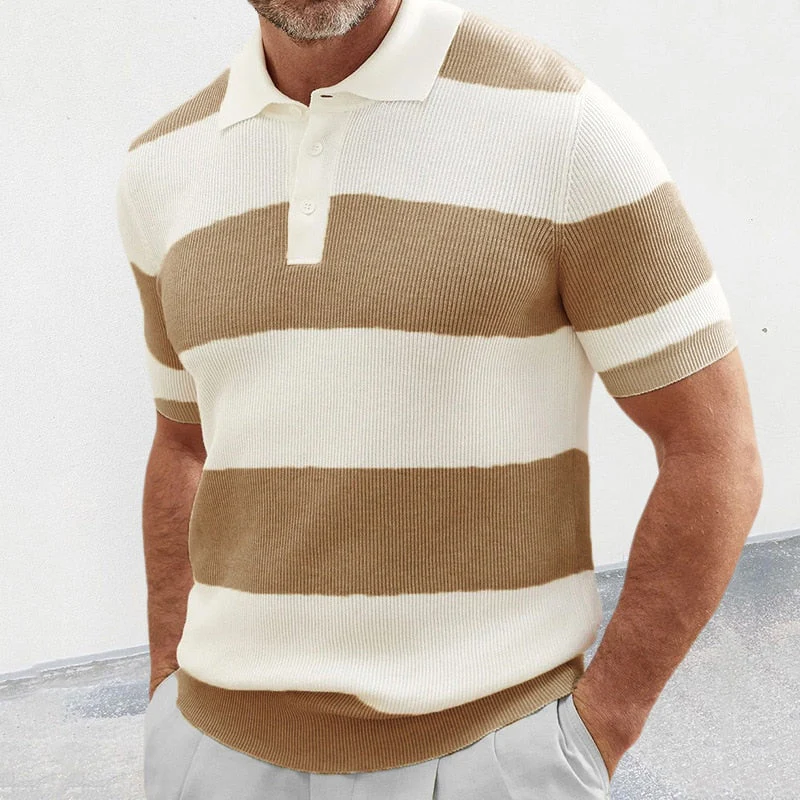 Gestreiftes Herren Strick-Poloshirt - Image 3