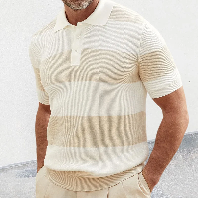 Gestreiftes Herren Strick-Poloshirt - Image 4