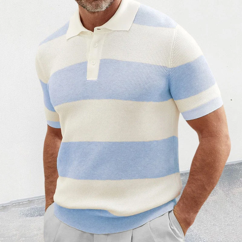 Gestreiftes Herren Strick-Poloshirt - Image 5