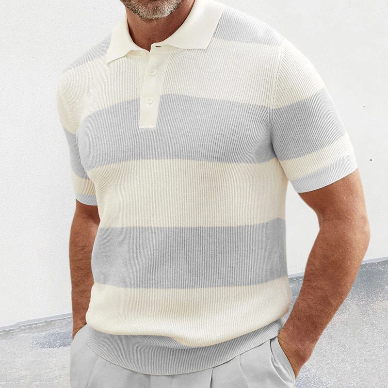 Gestreiftes Herren Strick-Poloshirt - Image 6