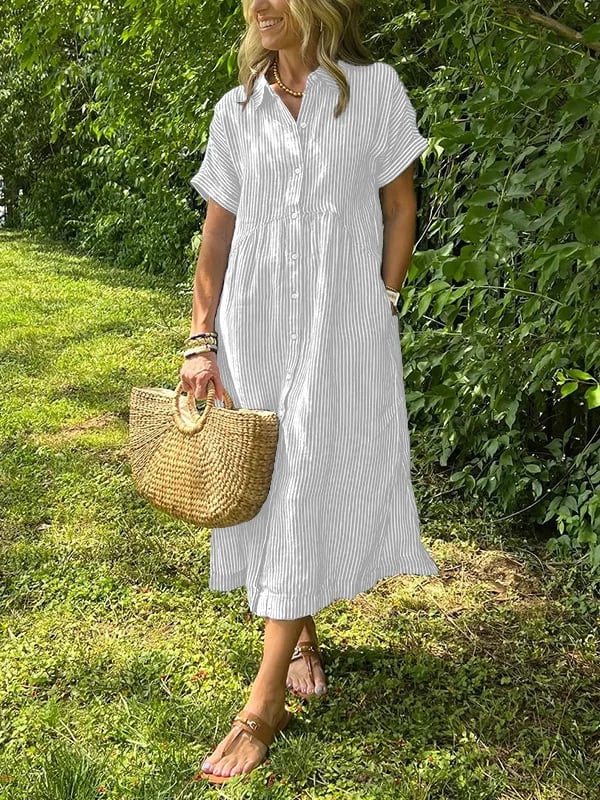 Gestreiftes Langarmhemd Damen – Elegantes, Luftiges Design für Sommer, Schmeichelhafte Passform, Vielseitig Kombinierbar - Image 2