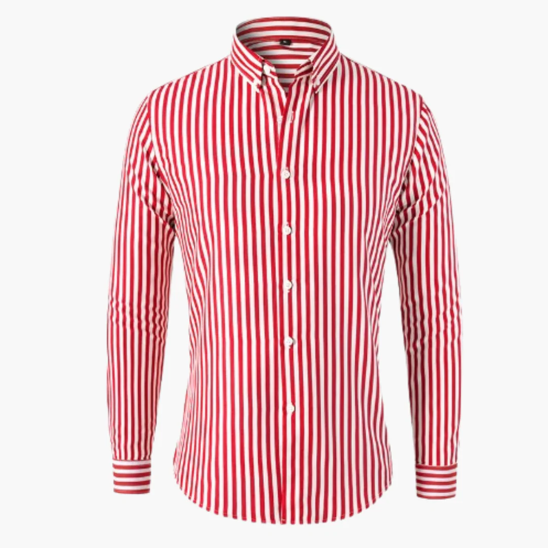 Gestreiftes Langarmhemd – Herren Freizeithemd mit Streifen - Image 3