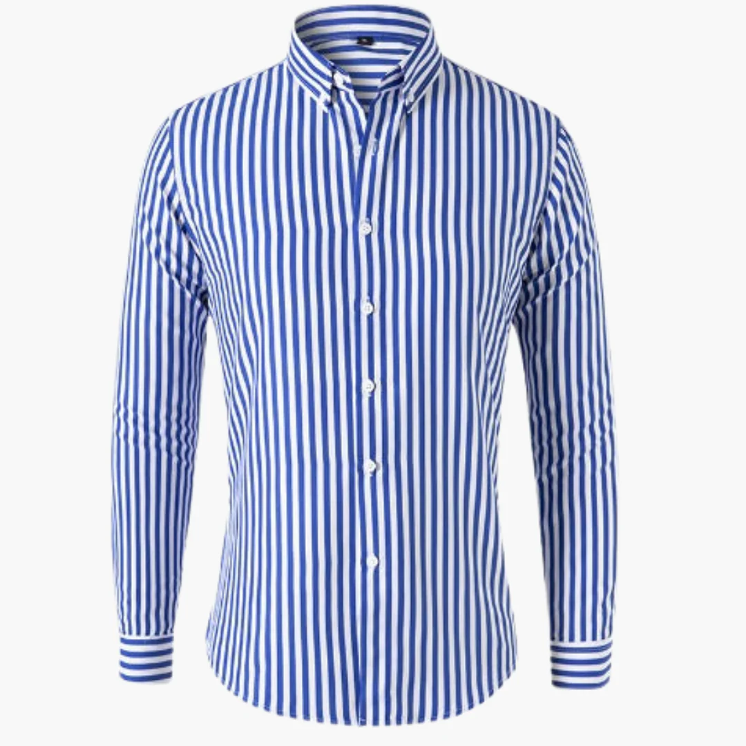 Gestreiftes Langarmhemd – Herren Freizeithemd mit Streifen - Image 4