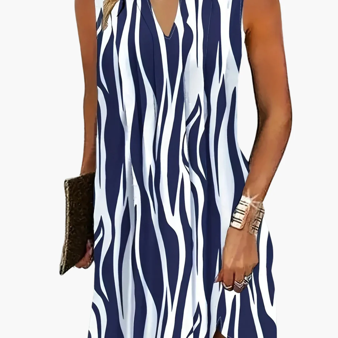 Gestreiftes Minikleid - Ärmelloses Damenkleid für den Sommer - Image 2