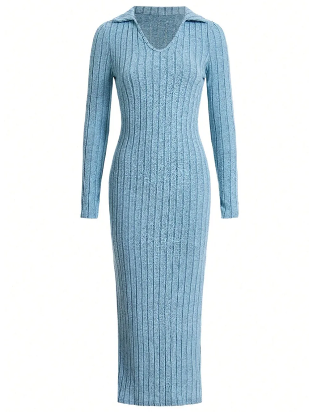 Gestricktes, geripptes Midikleid für Damen - Image 8