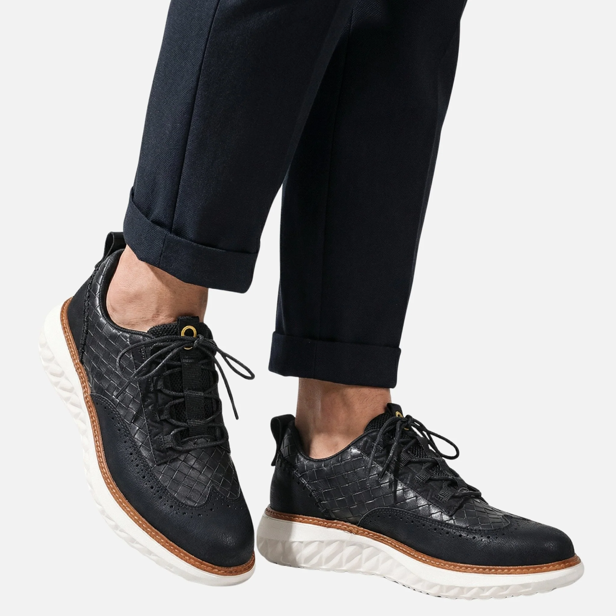Yannick | Herren Gewebte Brogue-Sneaker Dicke Sohle – Brogue Sneaker Herren - Image 3