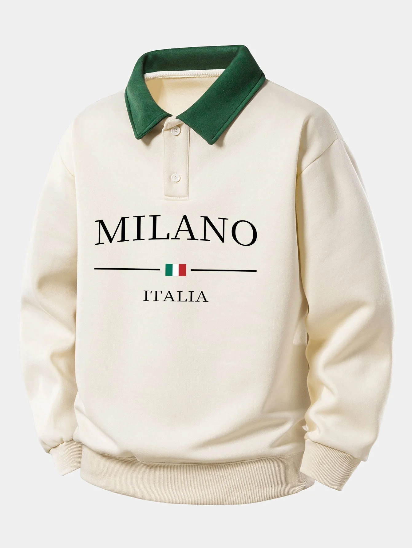 Gideon – Milano Drucken Kontrast Polo-Sweatshirt - Image 4