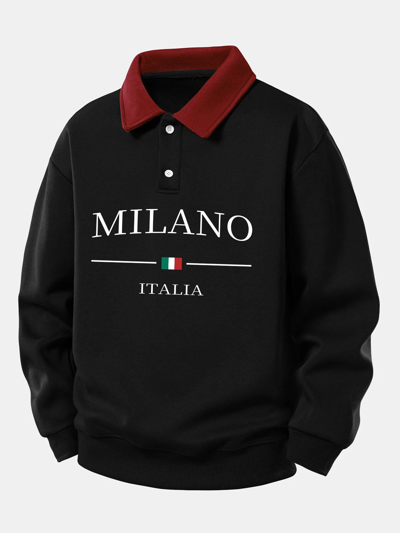 Gideon – Milano Drucken Kontrast Polo-Sweatshirt - Image 5