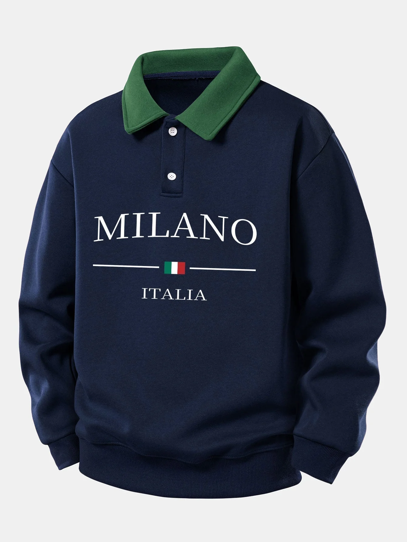 Gideon – Milano Drucken Kontrast Polo-Sweatshirt - Image 6