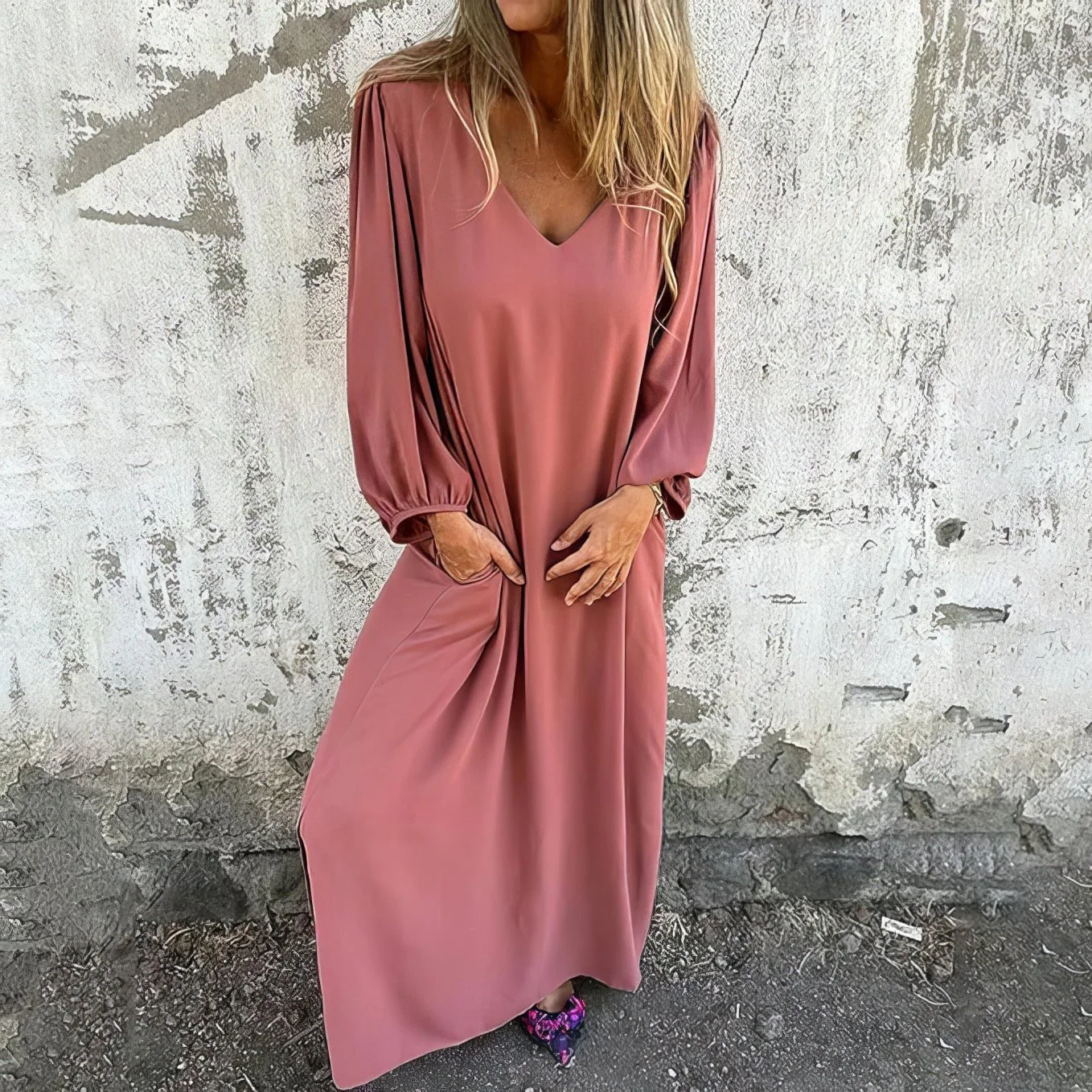 Gilly- Langes Boho-Kleid mit Taschen - Image 2