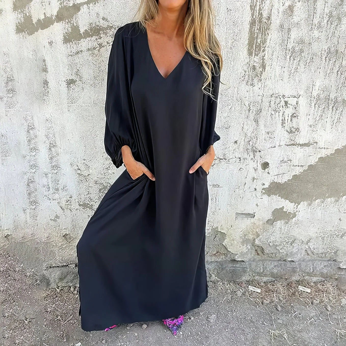 Gilly- Langes Boho-Kleid mit Taschen - Image 3
