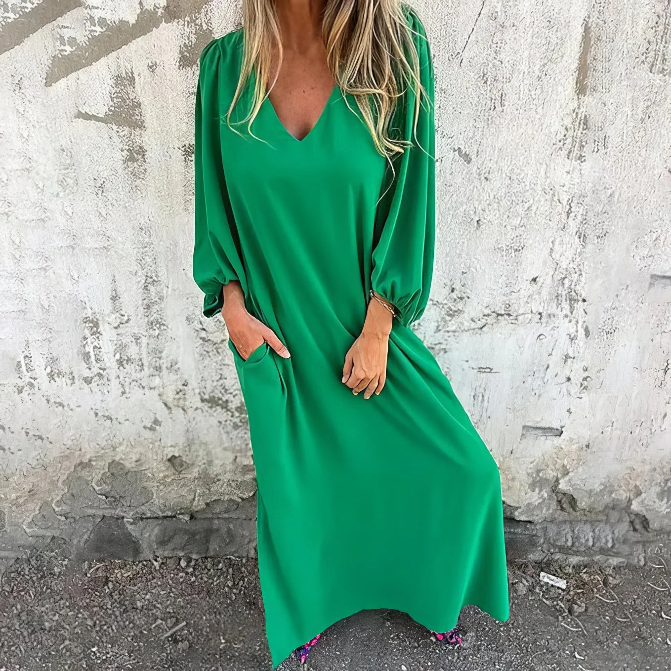 Gilly- Langes Boho-Kleid mit Taschen - Image 4