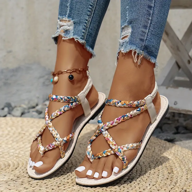 Ginavelle – Stilvolle Sandalen mit geflochtenen, mehrfarbigen Riemchen - Image 10