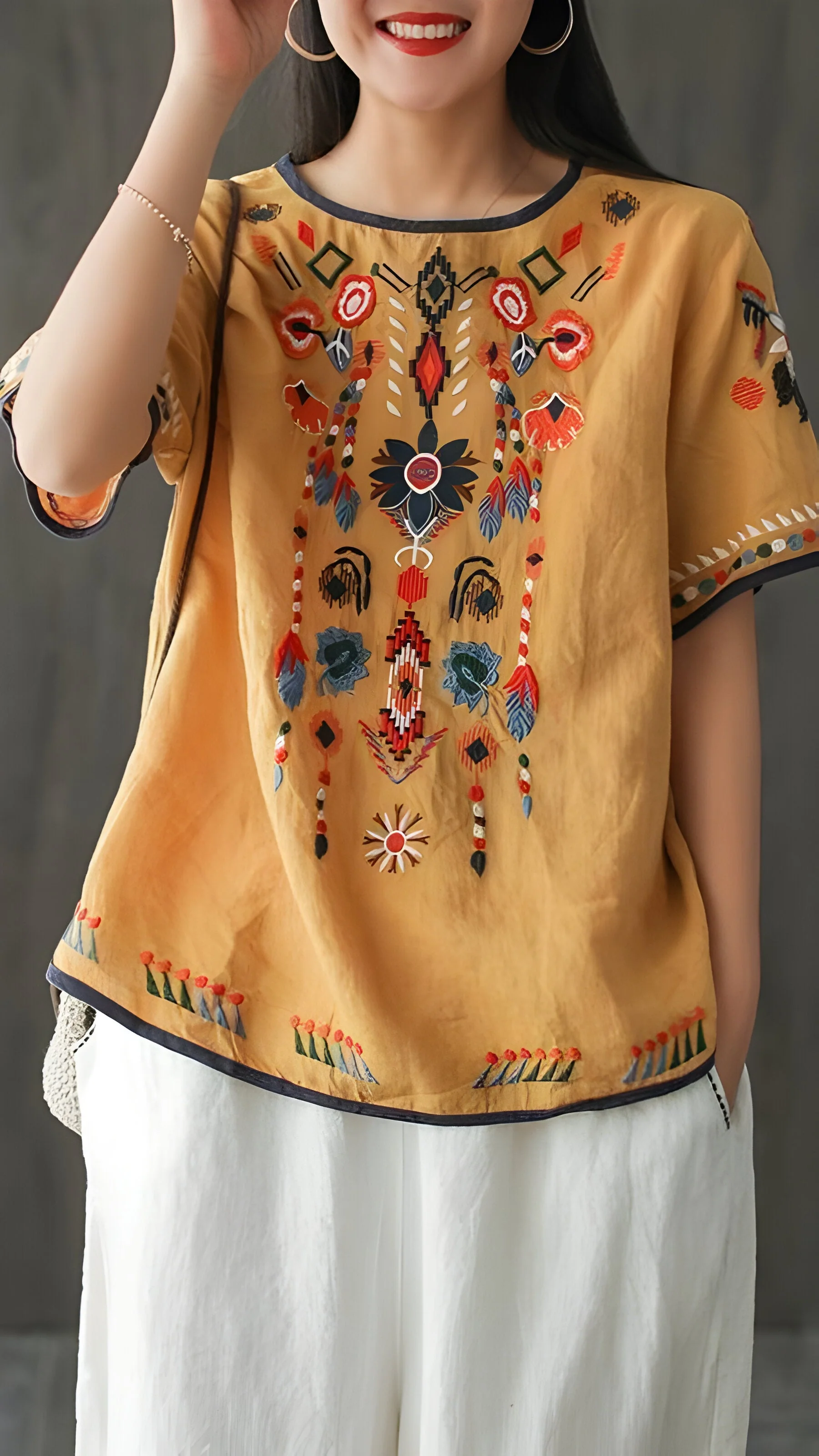 Ginevra | Bestickte, lose ethnische Bluse - Image 6