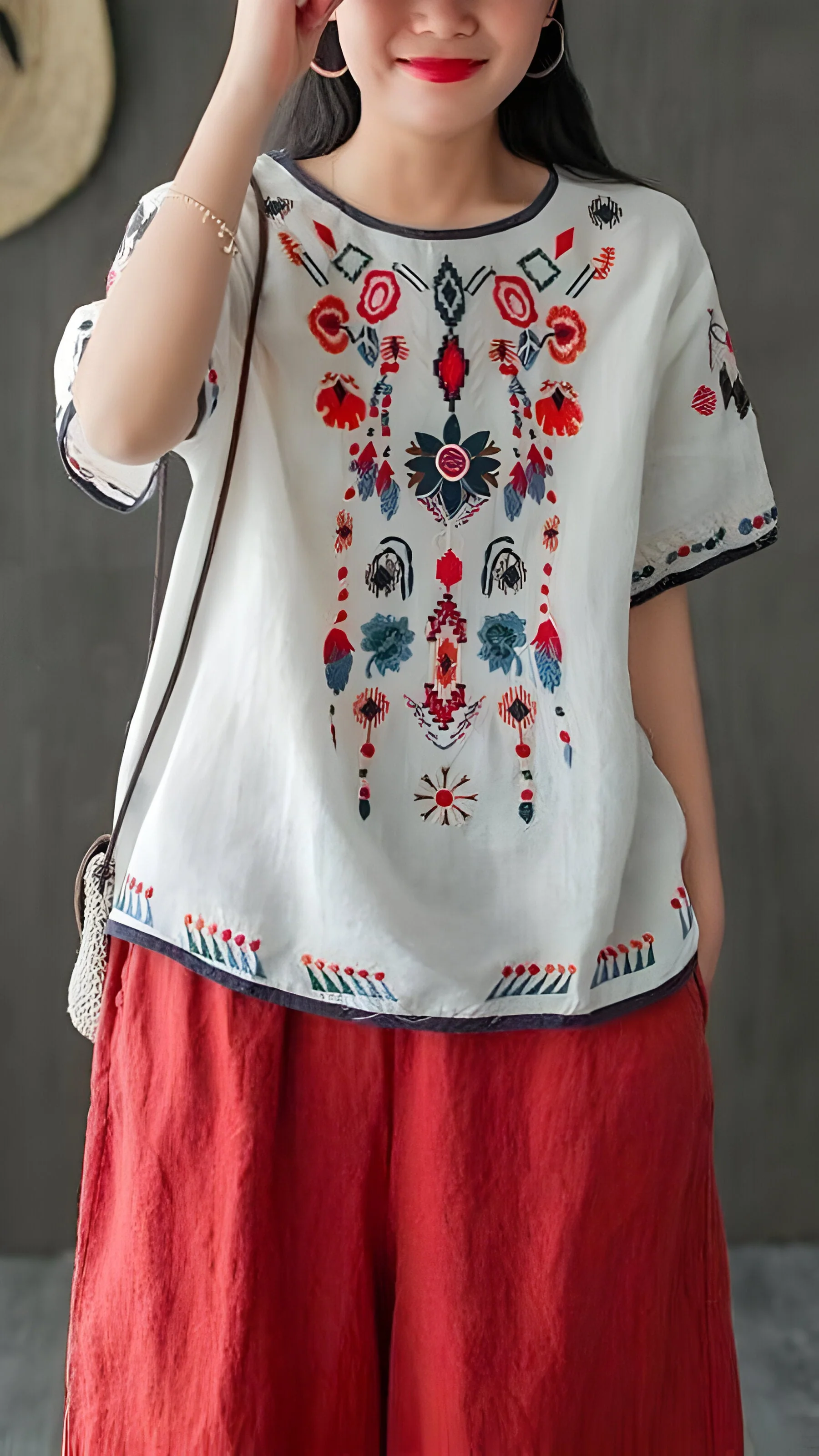 Ginevra | Bestickte, lose ethnische Bluse - Image 7