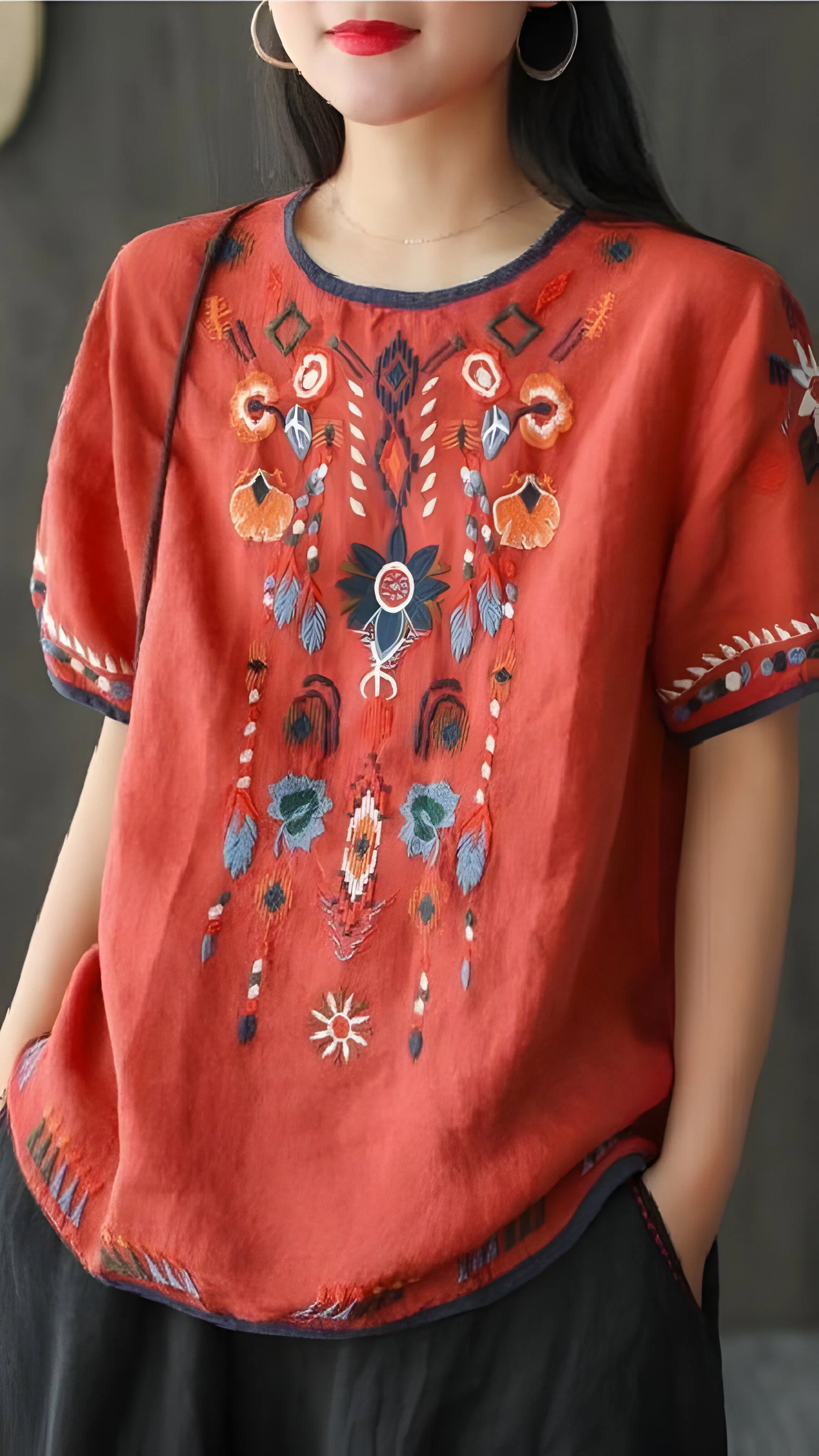 Ginevra | Bestickte, lose ethnische Bluse - Image 8