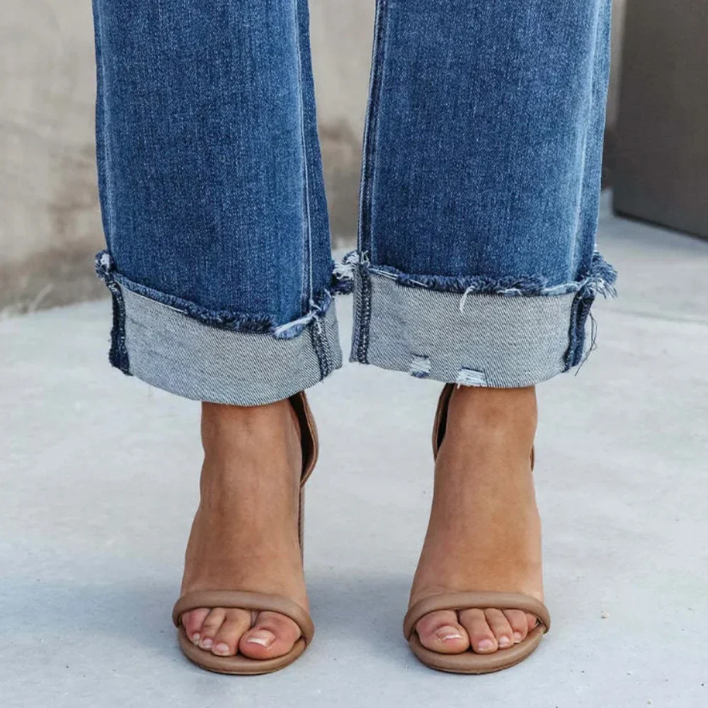 Ginny – High-Rise-Jeans mit Umschlag und geradem Bein - Image 2