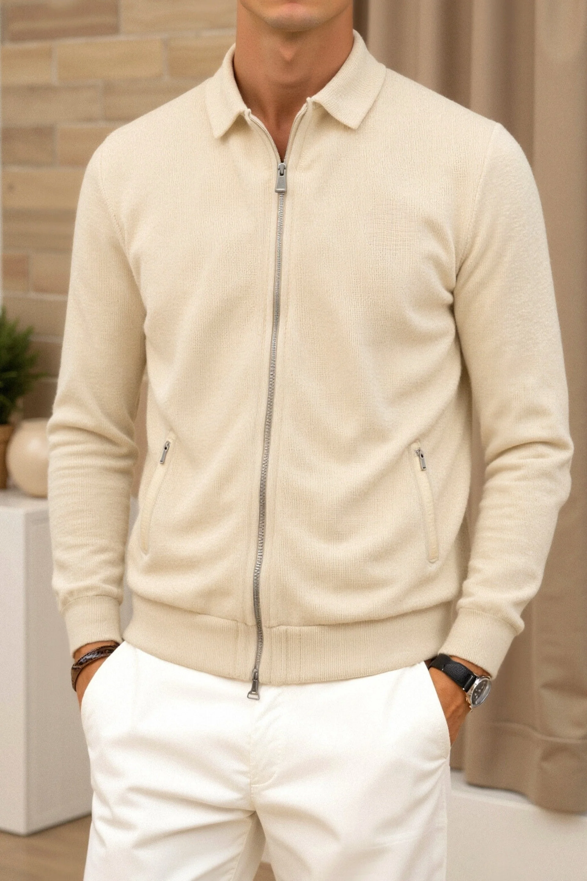 Giovanni | Elegante Herrenjacke für Männer Übergang Beige