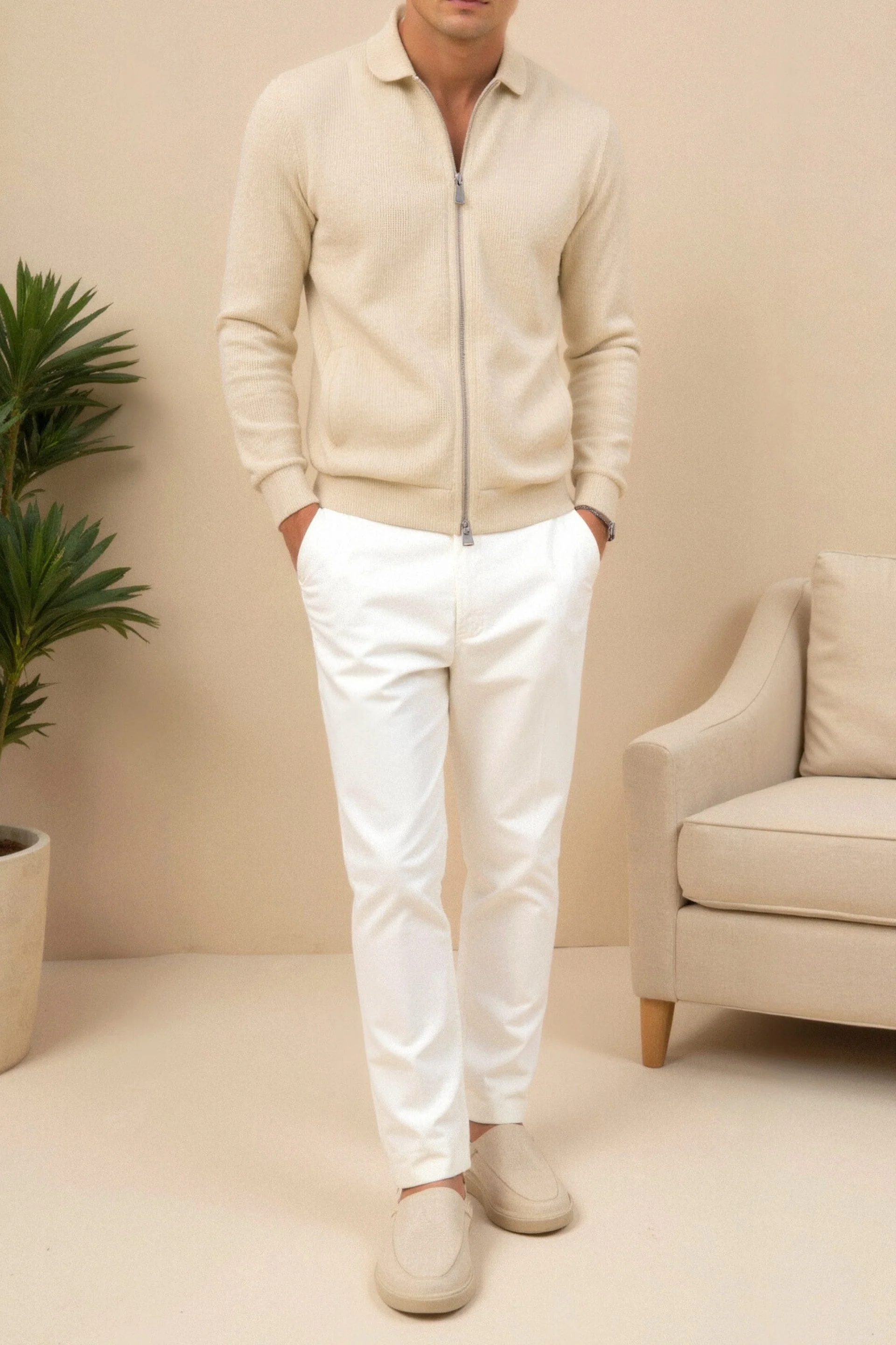 Giovanni | Elegante Herrenjacke für Männer Übergang Beige - Image 3