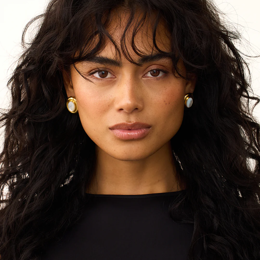 Giselle Gold Pearl Earrings - Image 5