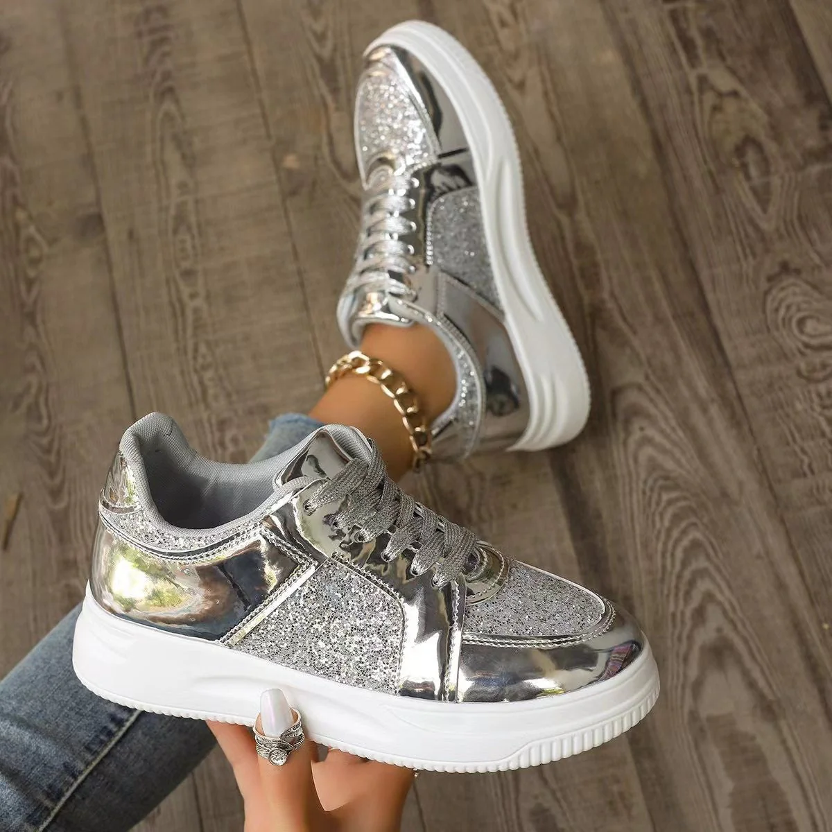 GlamStep™ – Elegante Damen Sneaker mit funkelnden Pailletten - Image 7