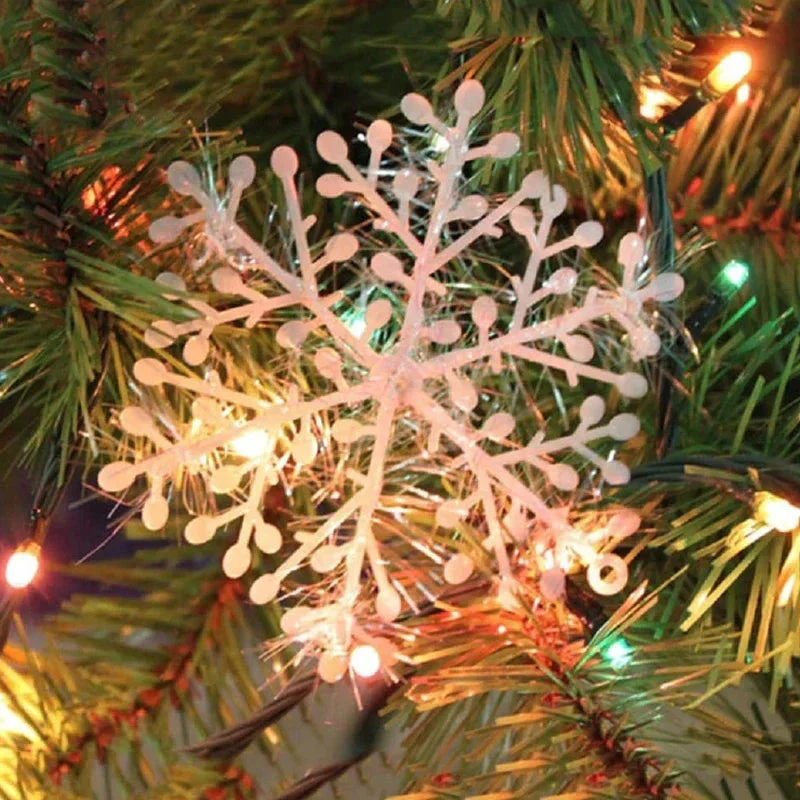 Glitzernde Girlanden | Glitzernde Schneeflocken-Ornamente für die Weihnachtsdekoration - Image 2