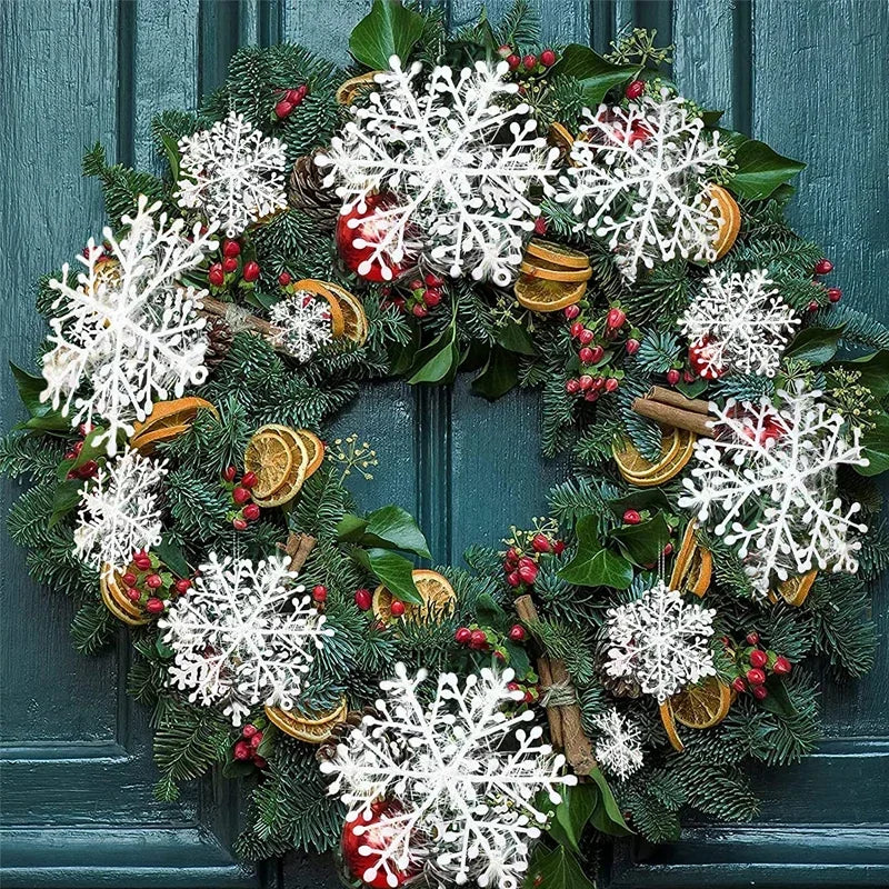 Glitzernde Girlanden | Glitzernde Schneeflocken-Ornamente für die Weihnachtsdekoration - Image 4