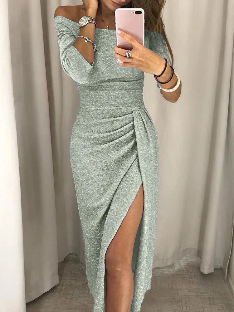 Glitzerndes schulterfreies Kleid für Damen - Image 3