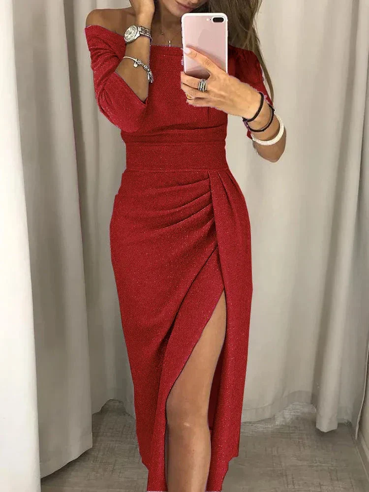 Glitzerndes schulterfreies Kleid für Damen - Image 6
