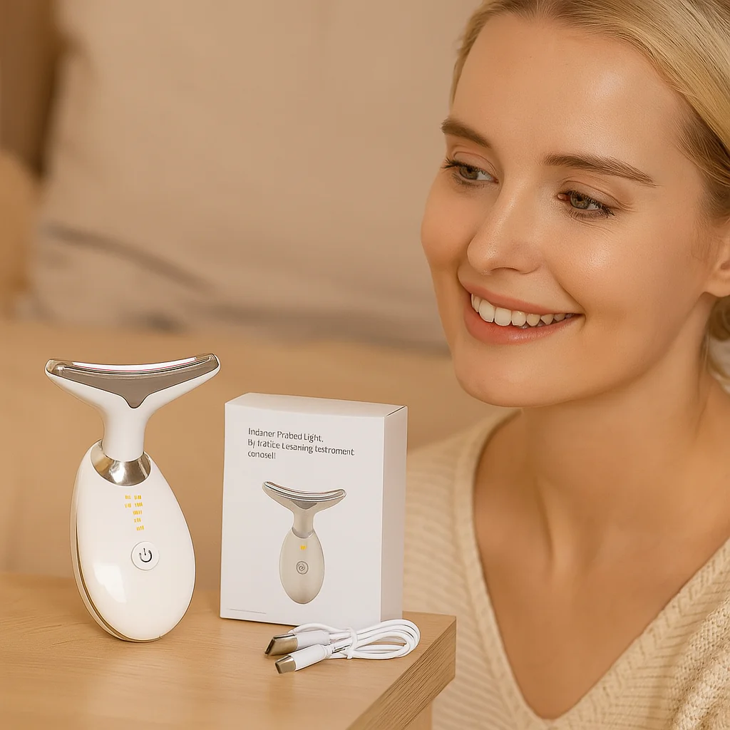 GlowLift – Anti-Falten Gesichtsstraffungs-Massagegerät mit LED-Lichttherapie für Gesicht und Hals - Image 2