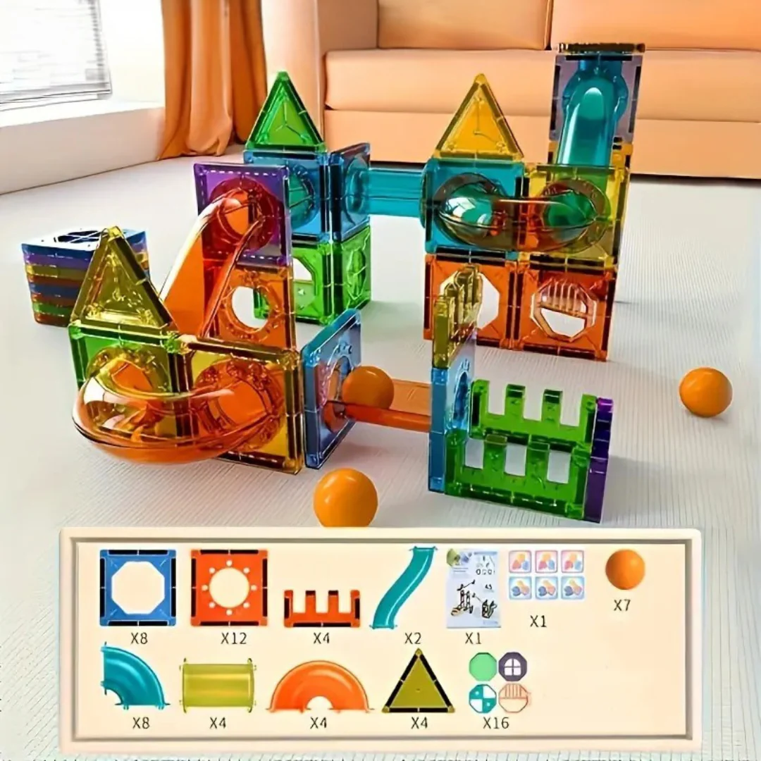 GlowTiles - Magnetisches leuchtendes Bauset – 69-teiliges STEM-Kreativitätsset für Kinder - Image 3