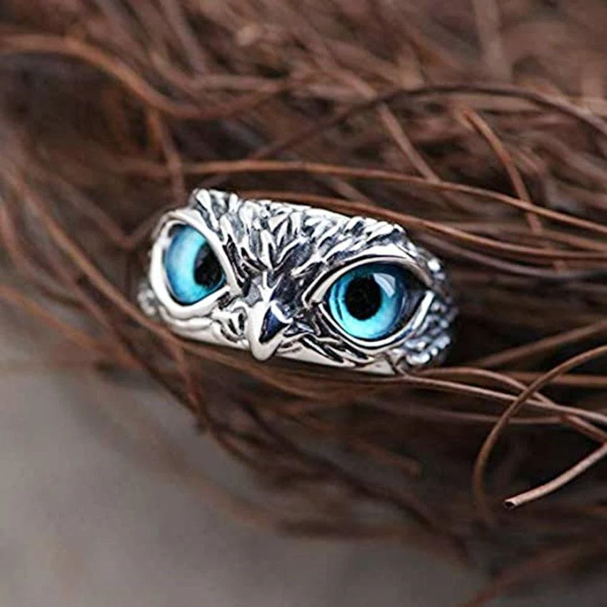 Glückseule Verstellbarer Ring aus Silber und Opal - Image 2