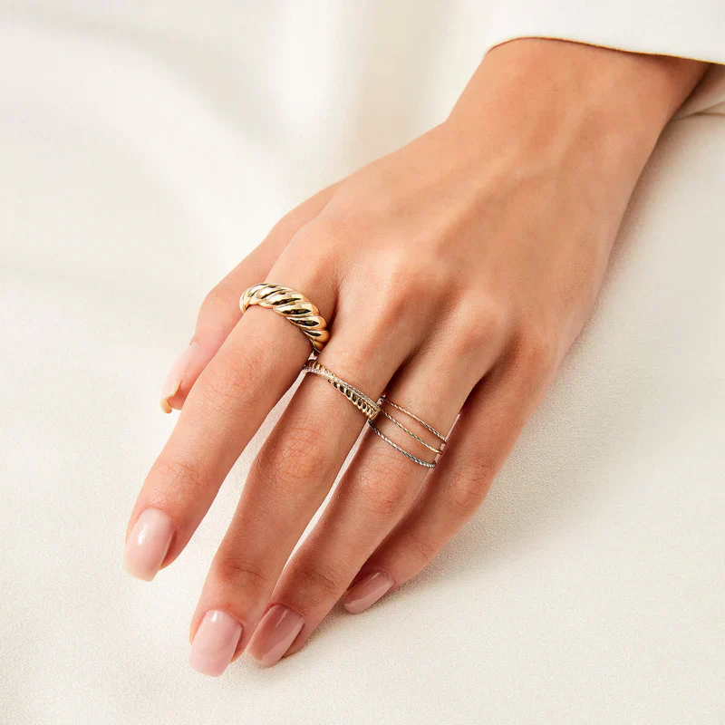Gold Croissant Ring - Image 2