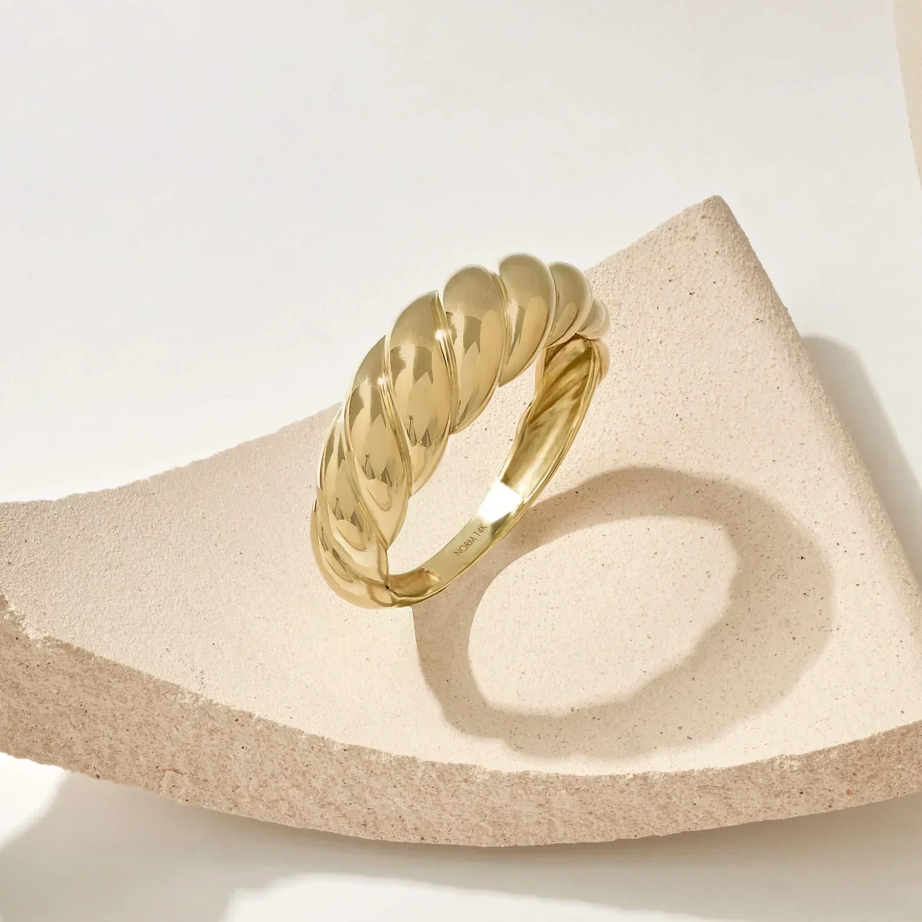 Gold Croissant Ring - Image 3