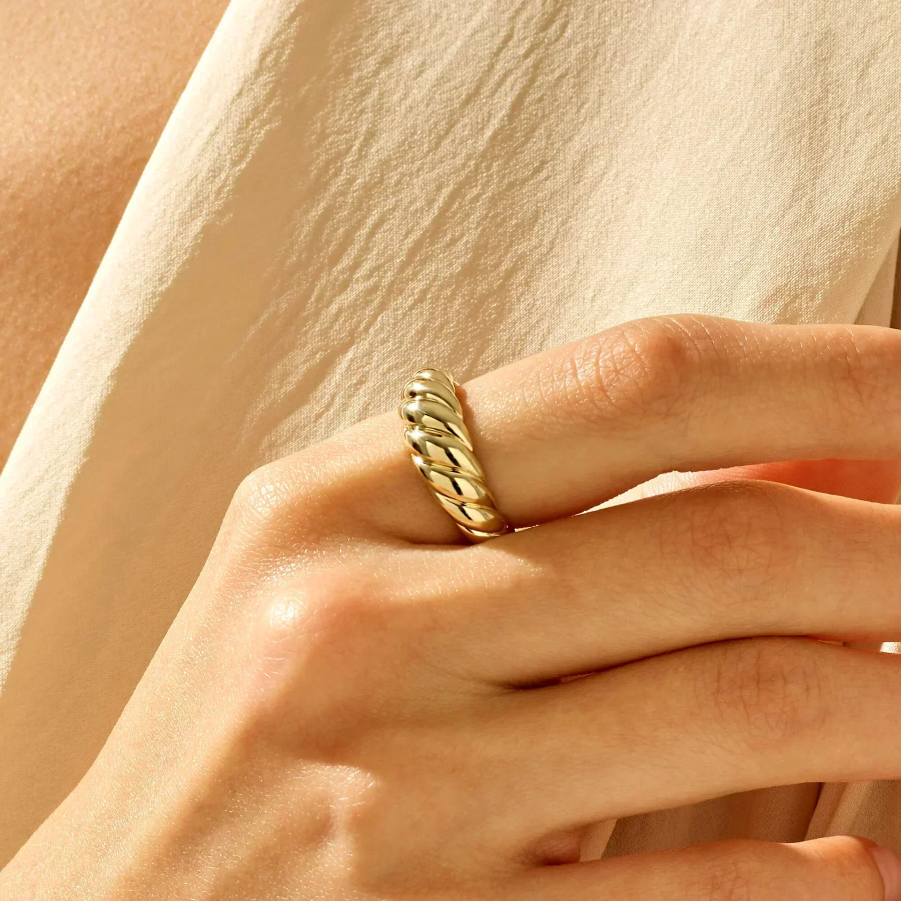 Gold Croissant Ring - Image 4