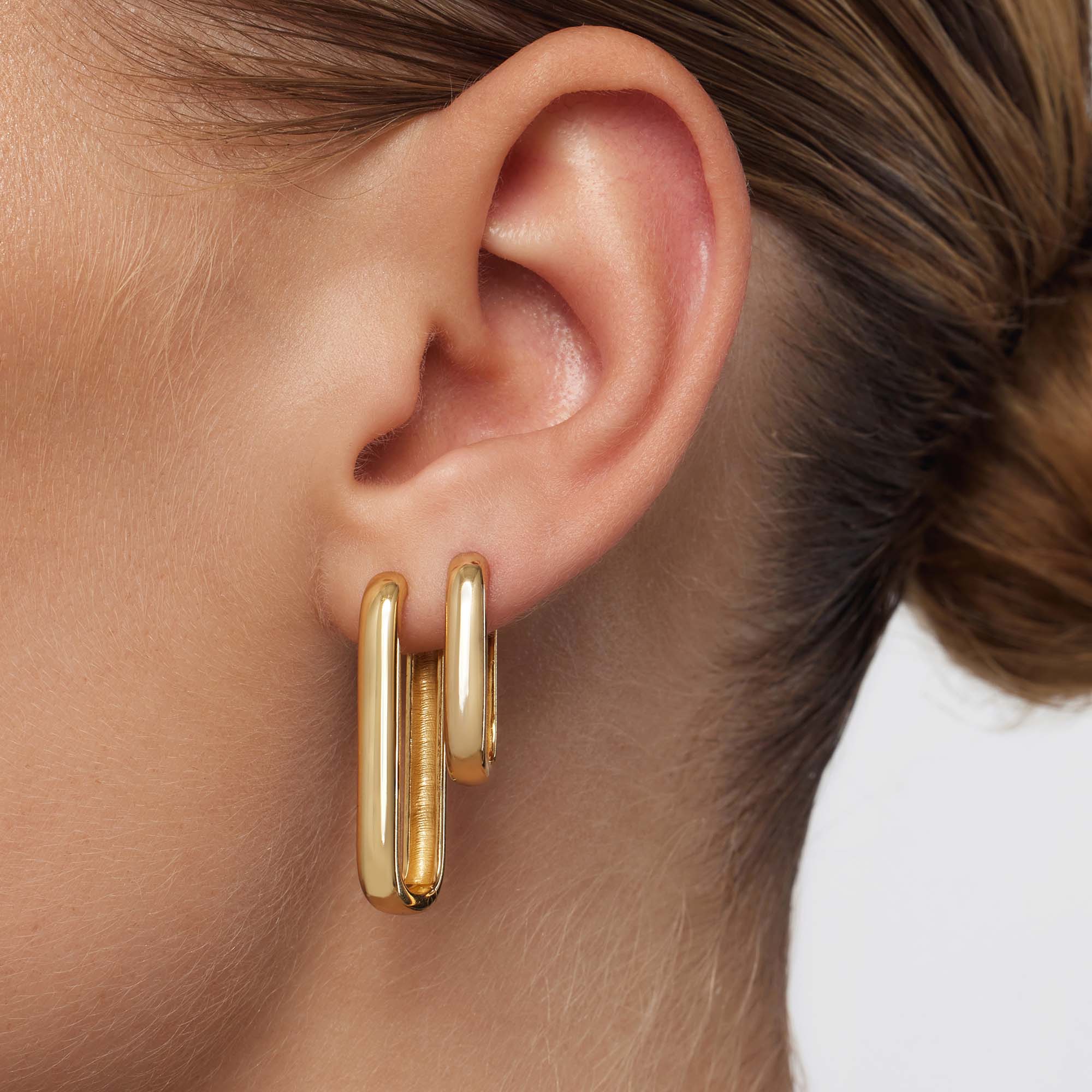 Gold Icon Hoop Earrings - Image 2