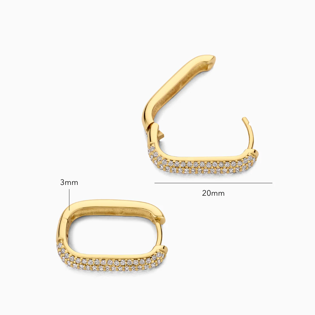 Gold Icon Pavé Hoop Earrings - Image 6