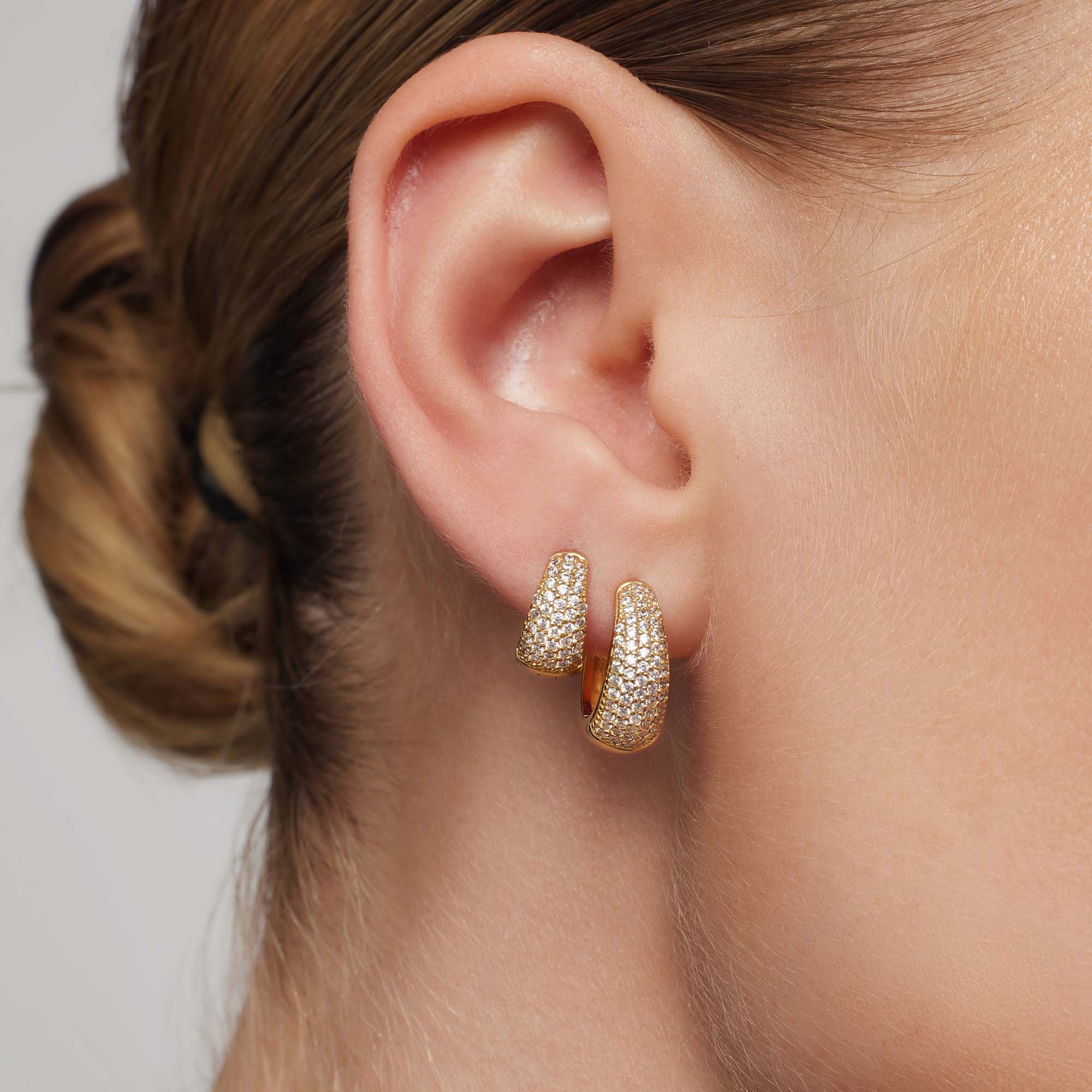 Gold Jules Mini Hoop Earrings - Image 2