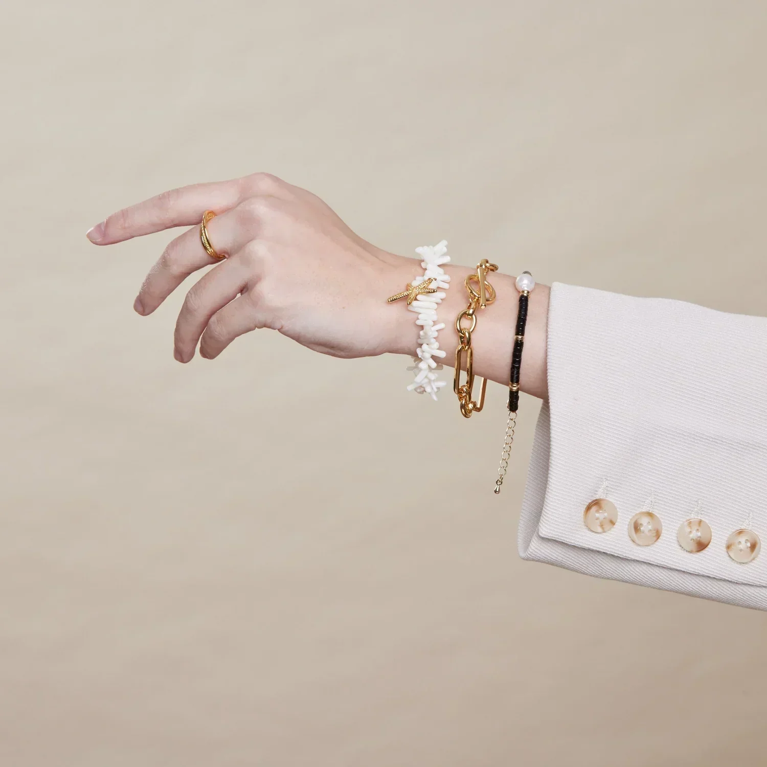 Gold Link T-Bar Bracelet - Image 2