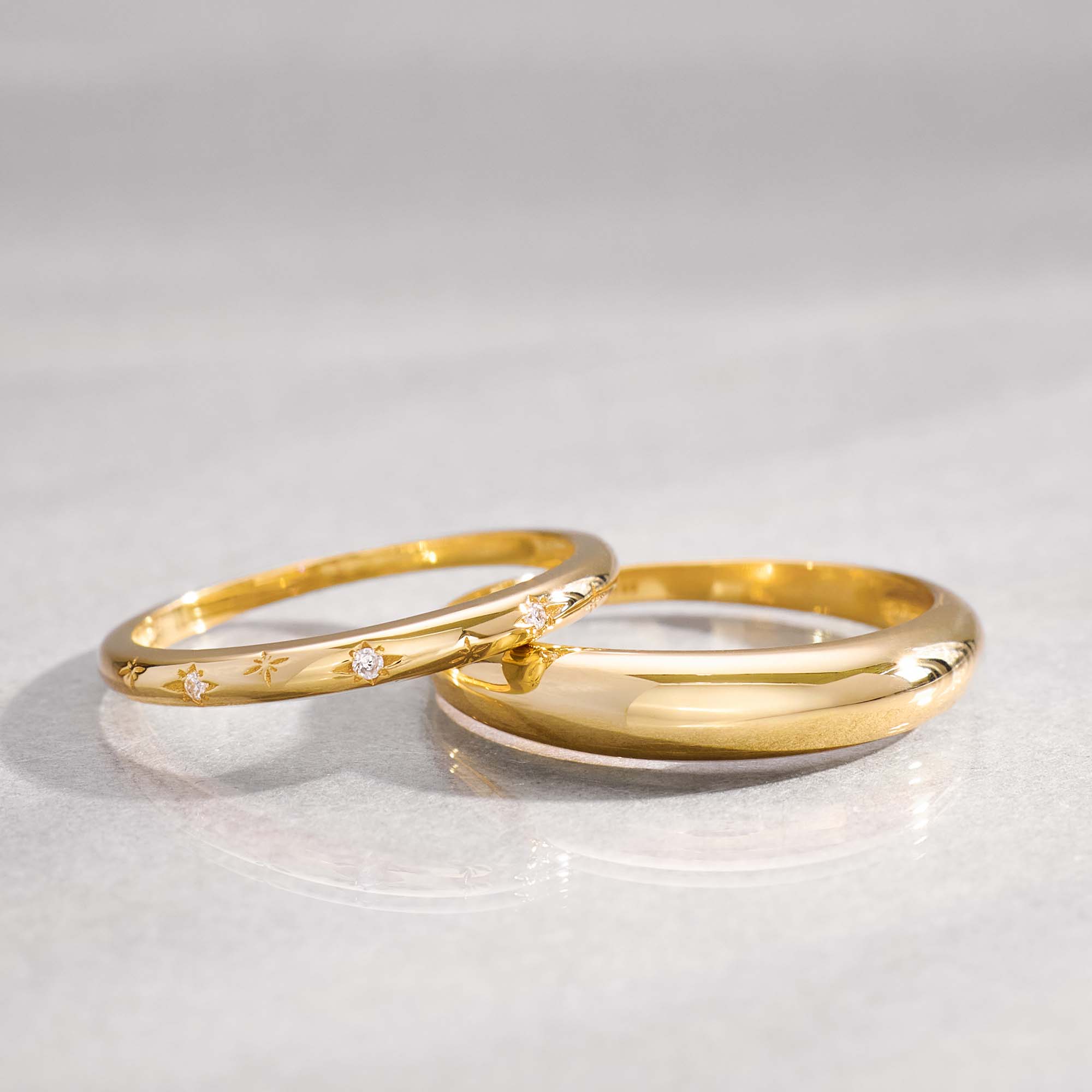 Gold Midi Dome Ring