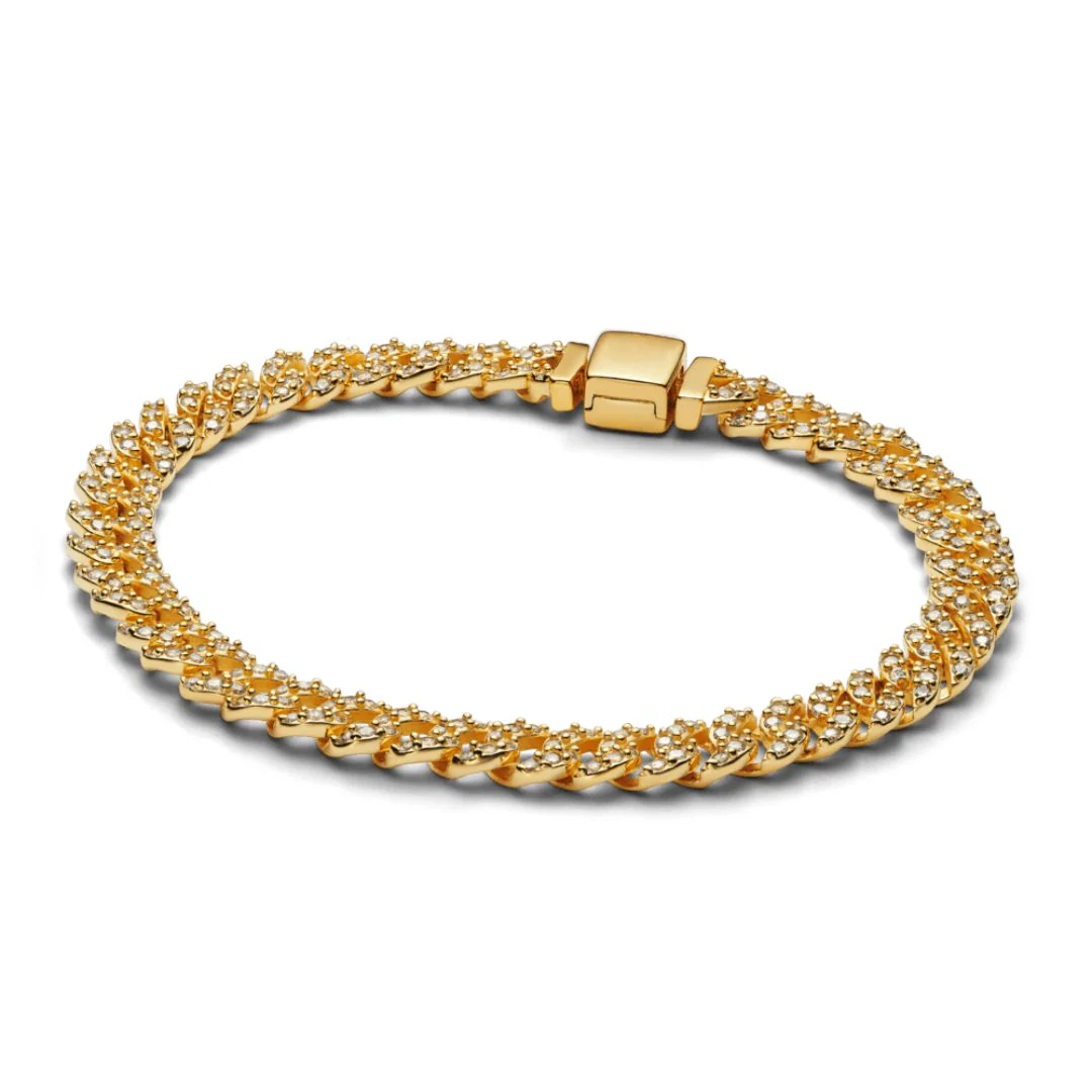 Gold Pave Cuban Bracelet - Image 2