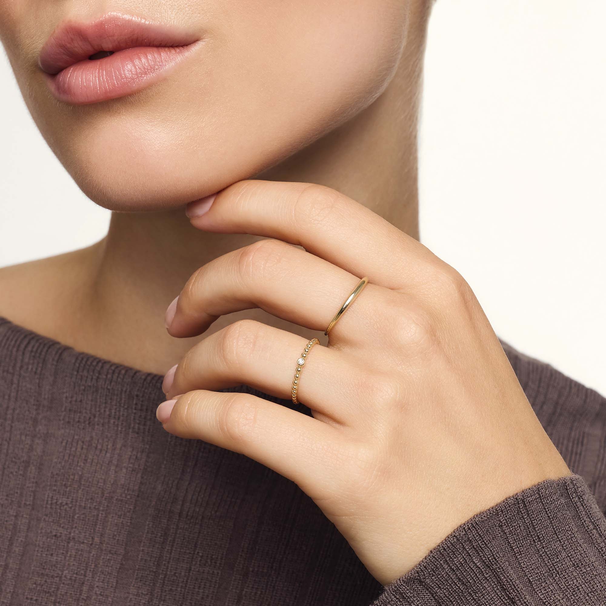 Gold Slim Dome Ring - Image 3