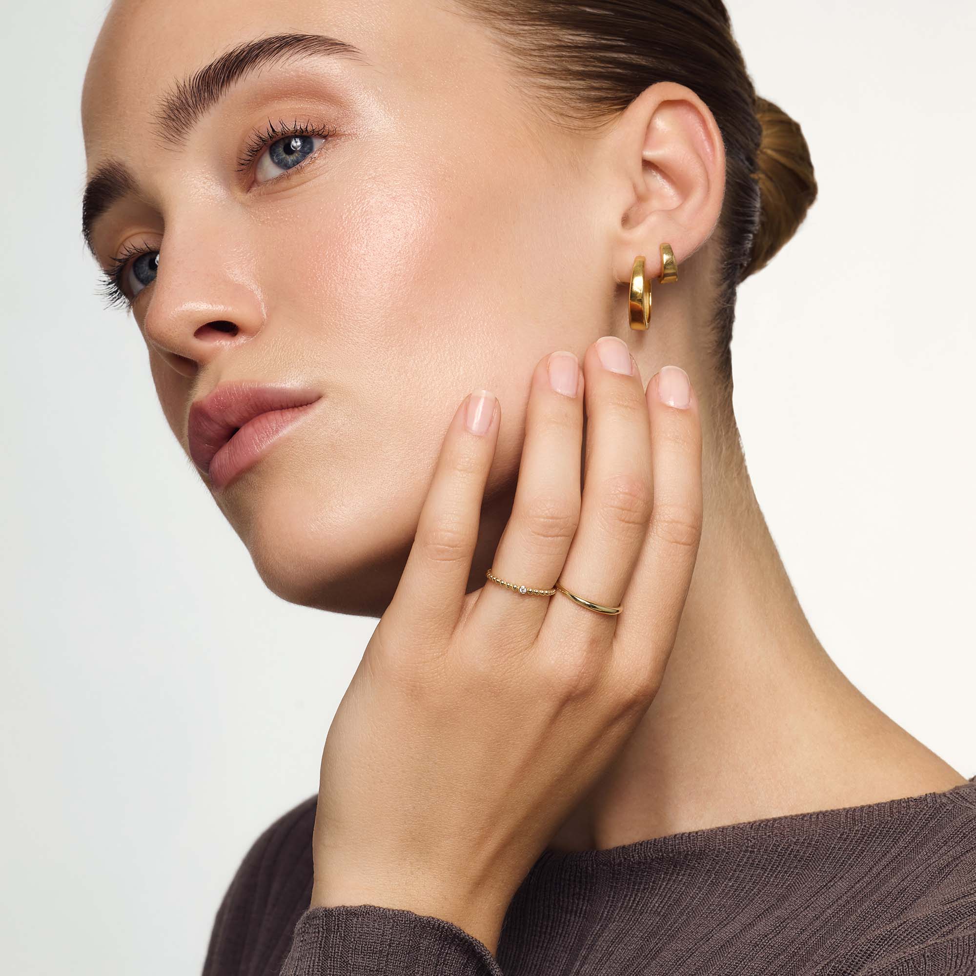 Gold Slim Dome Ring - Image 4