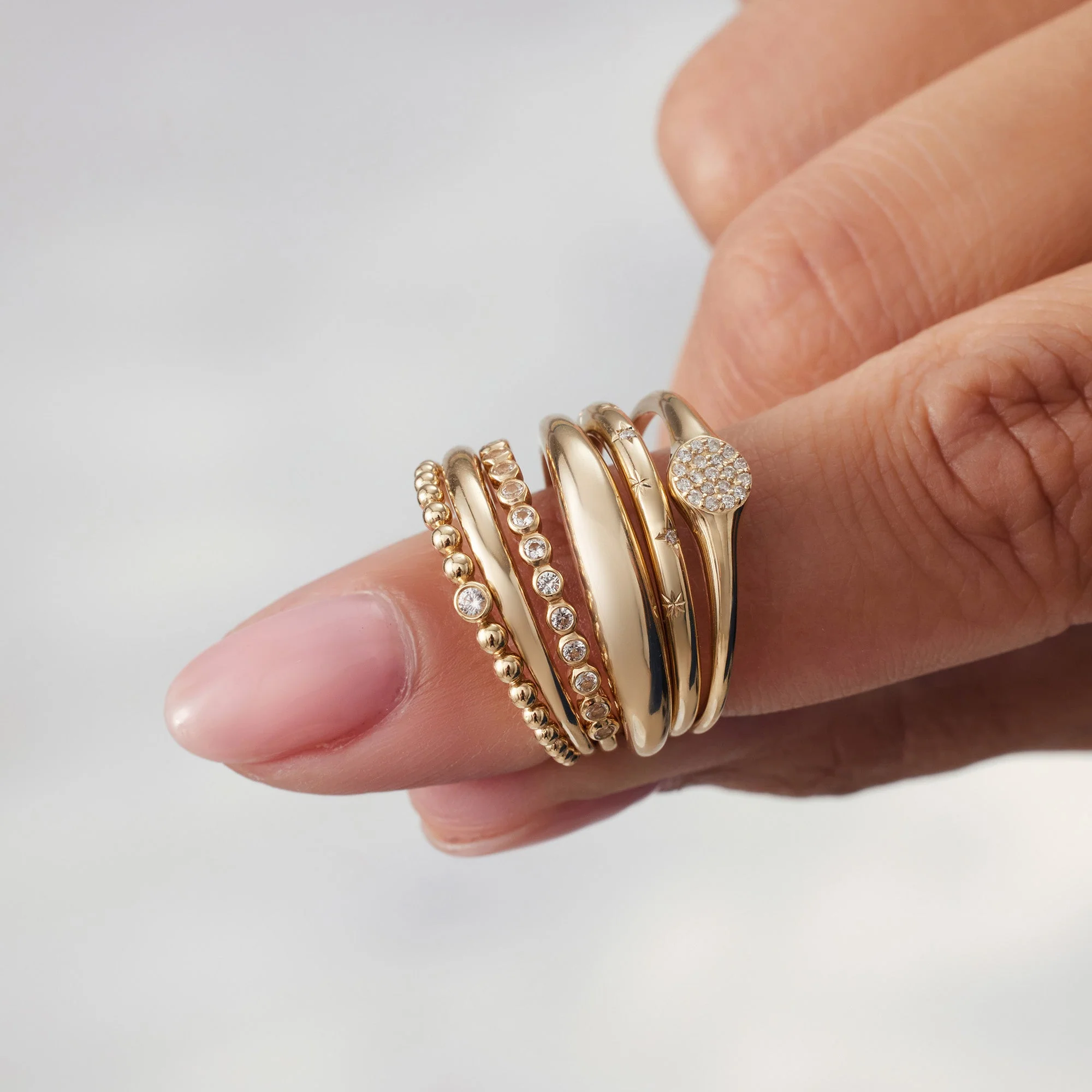 Gold Slim Dome Ring - Image 5