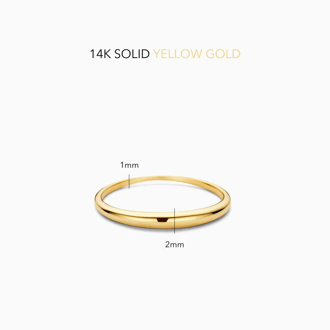 Gold Slim Dome Ring - Image 6