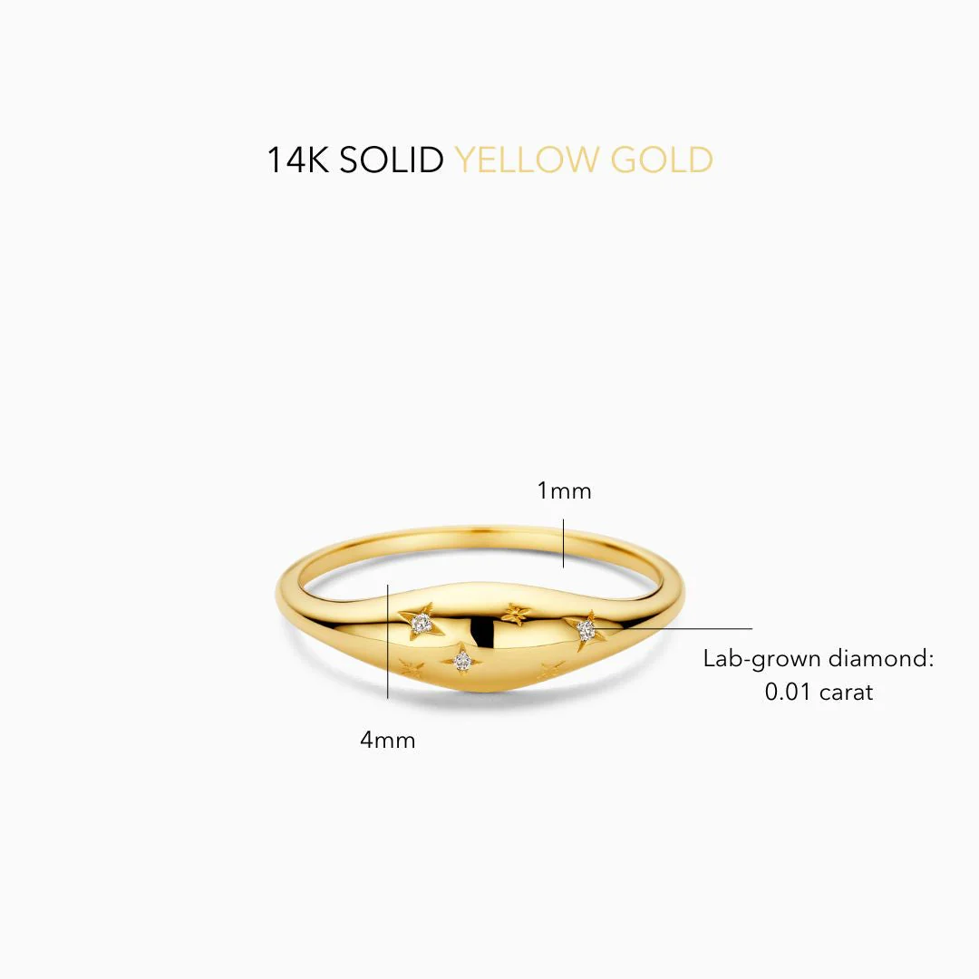Goldene Diamantkuppelring - Image 7