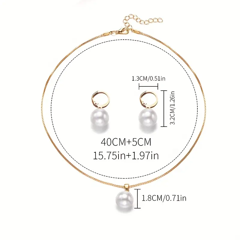 Goldene Grace Perlen Schmuckset - Goldfarben - Image 8