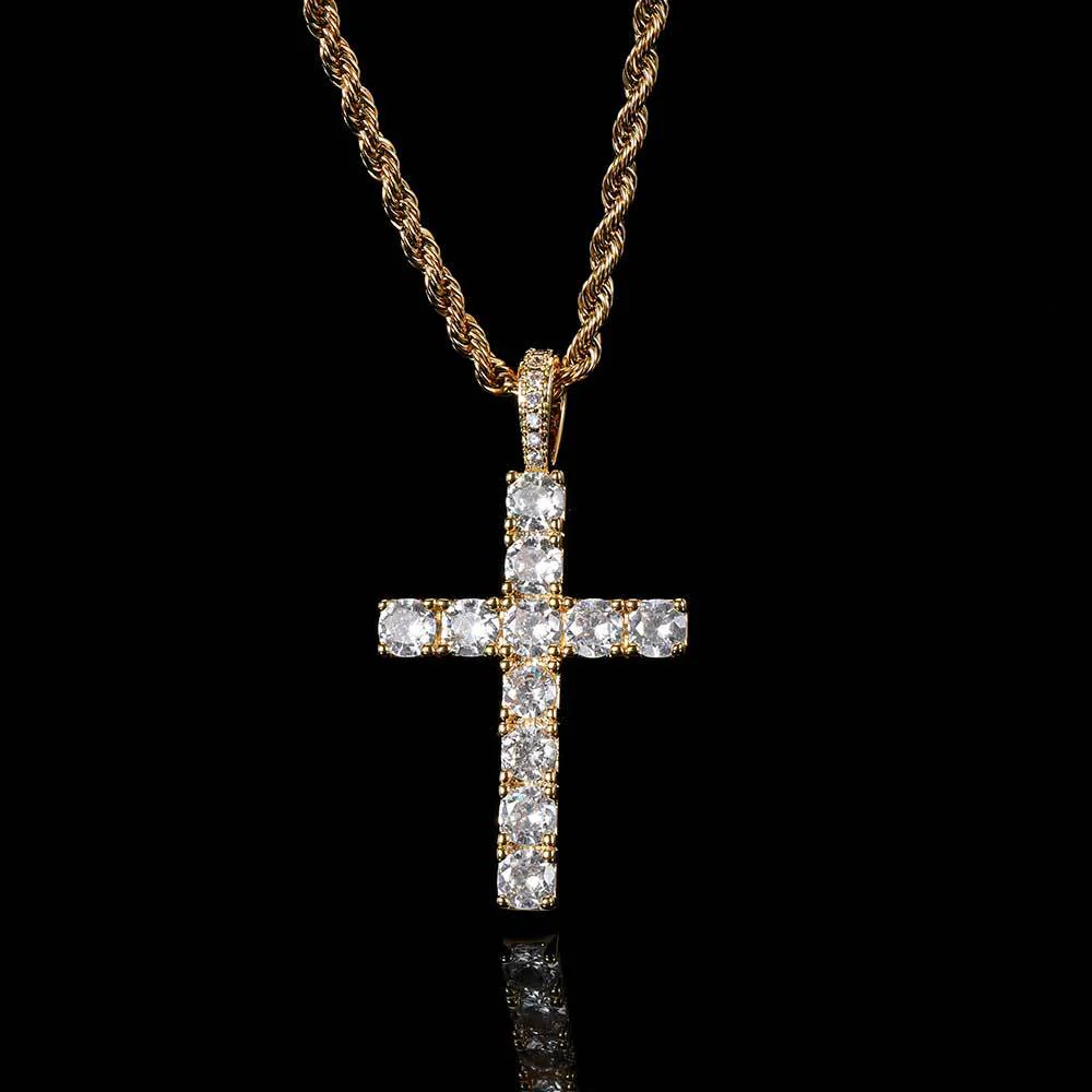 Goldene Halskette mit Moissanit-Kreuz - Image 2